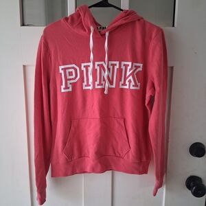 Victoria's Secret PINK Coral Hoodie with White Logo